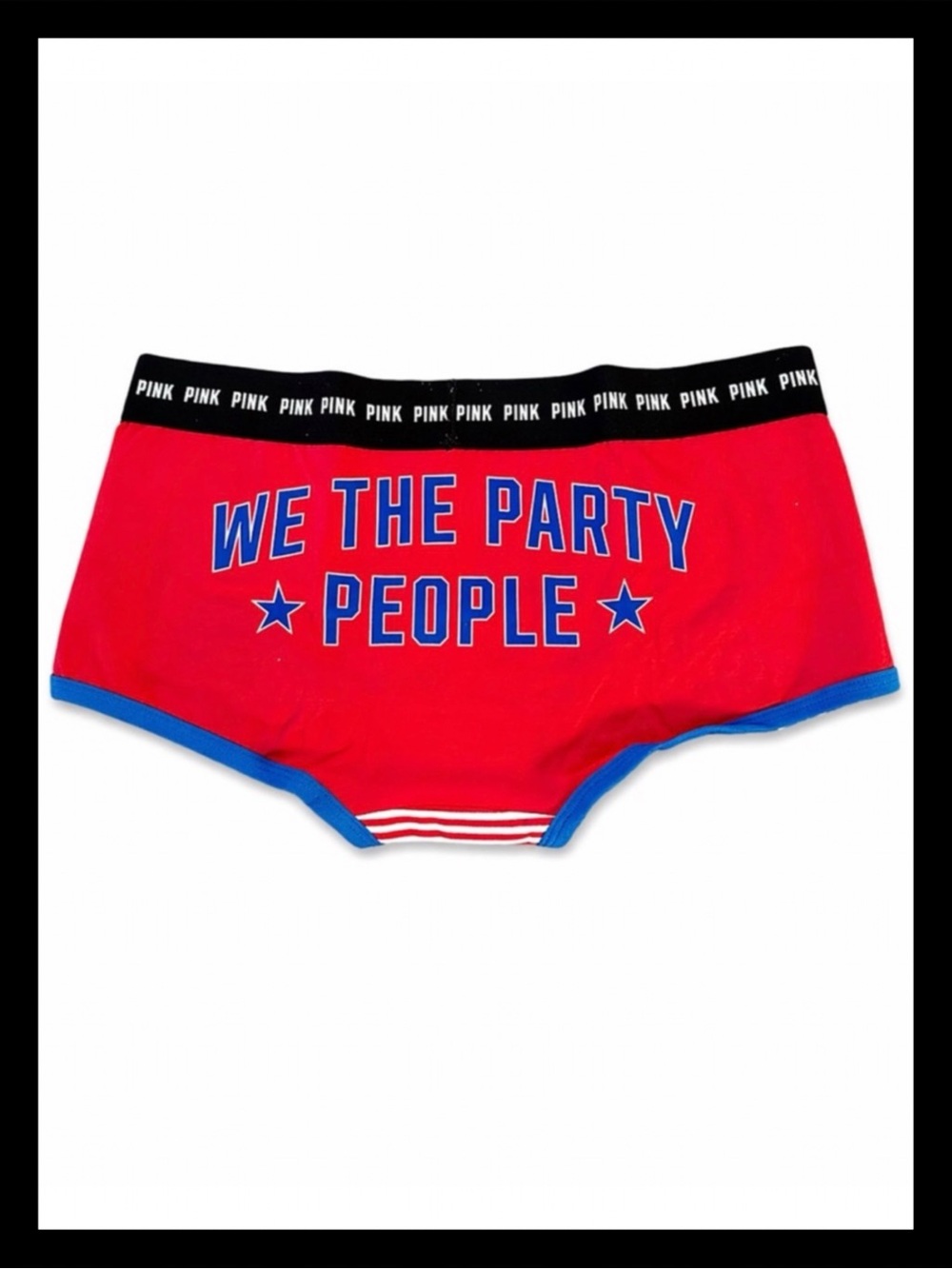 ❤️💙ⓅⒾⓃⓀ ⓋⓈ “WE THE PARTY PEOPLE”  Boyshort/Boxer Panties ✨NWT✨❤️💙